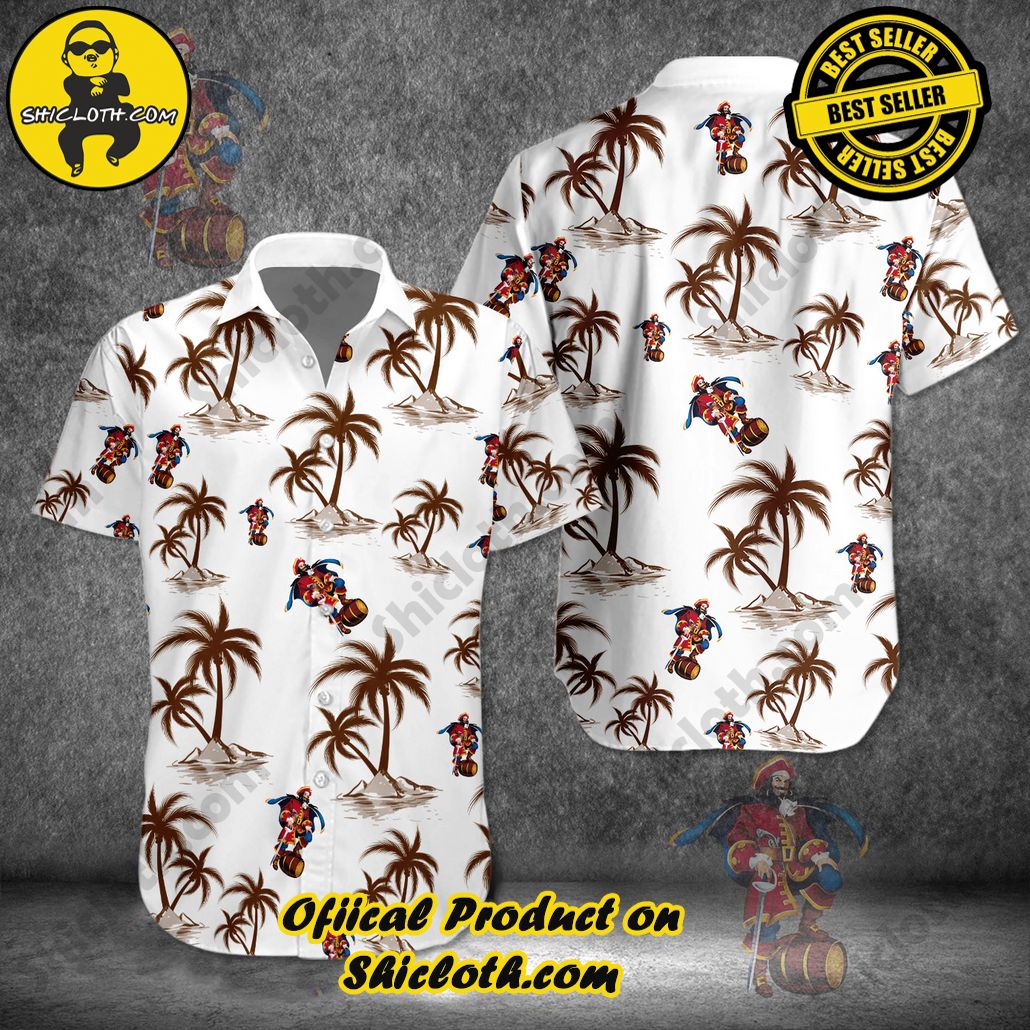 Captain Morgan Us Flag Black Hawaiian Polo Shirt Shicloth