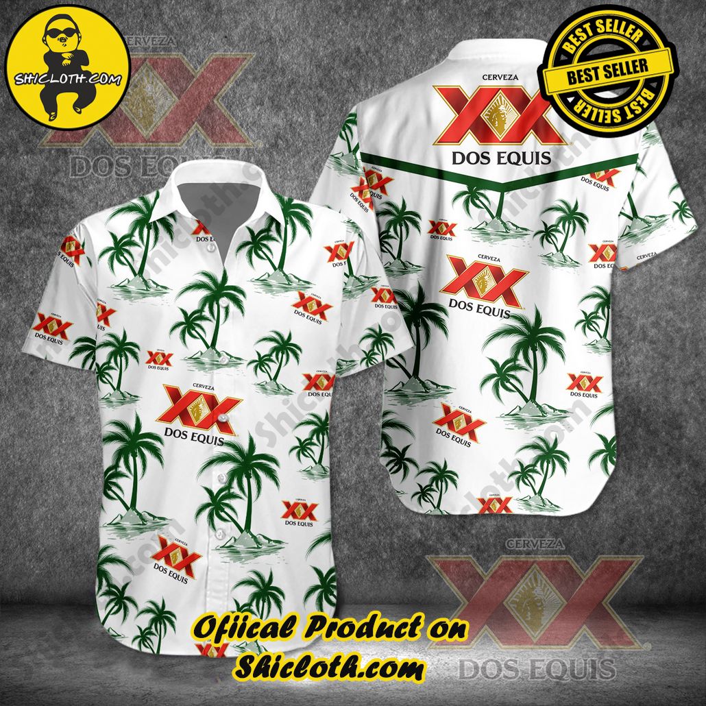 Experience Paradise: Shicloth's Tropical Flower Hawaiian Shorts 46 Tropical Dos Equis Button Shirt
