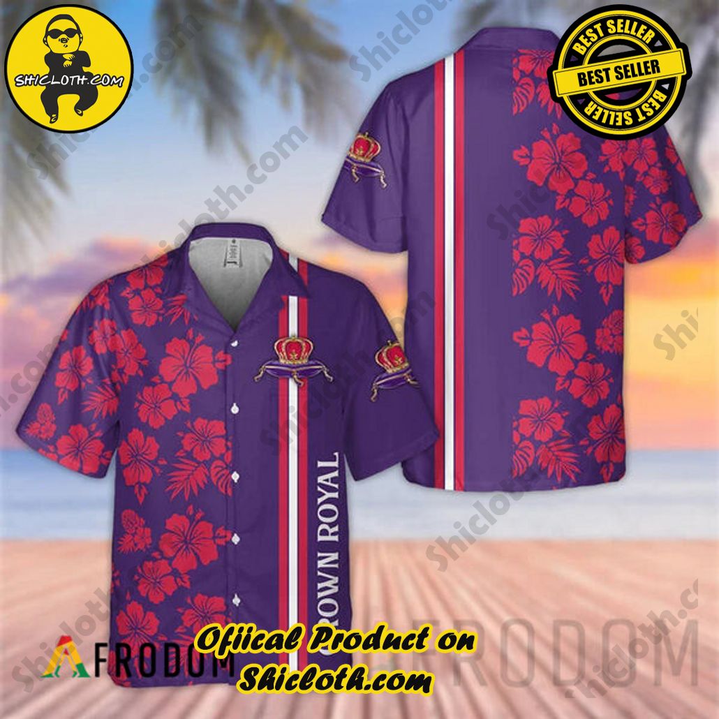 Shicloth's Island Chic: Unleash the Summer Spirit with Our Hawaiian Shirt and Shorts Ensemble 167 Tropical Flowers Crown Royal Hawaiian Shirt