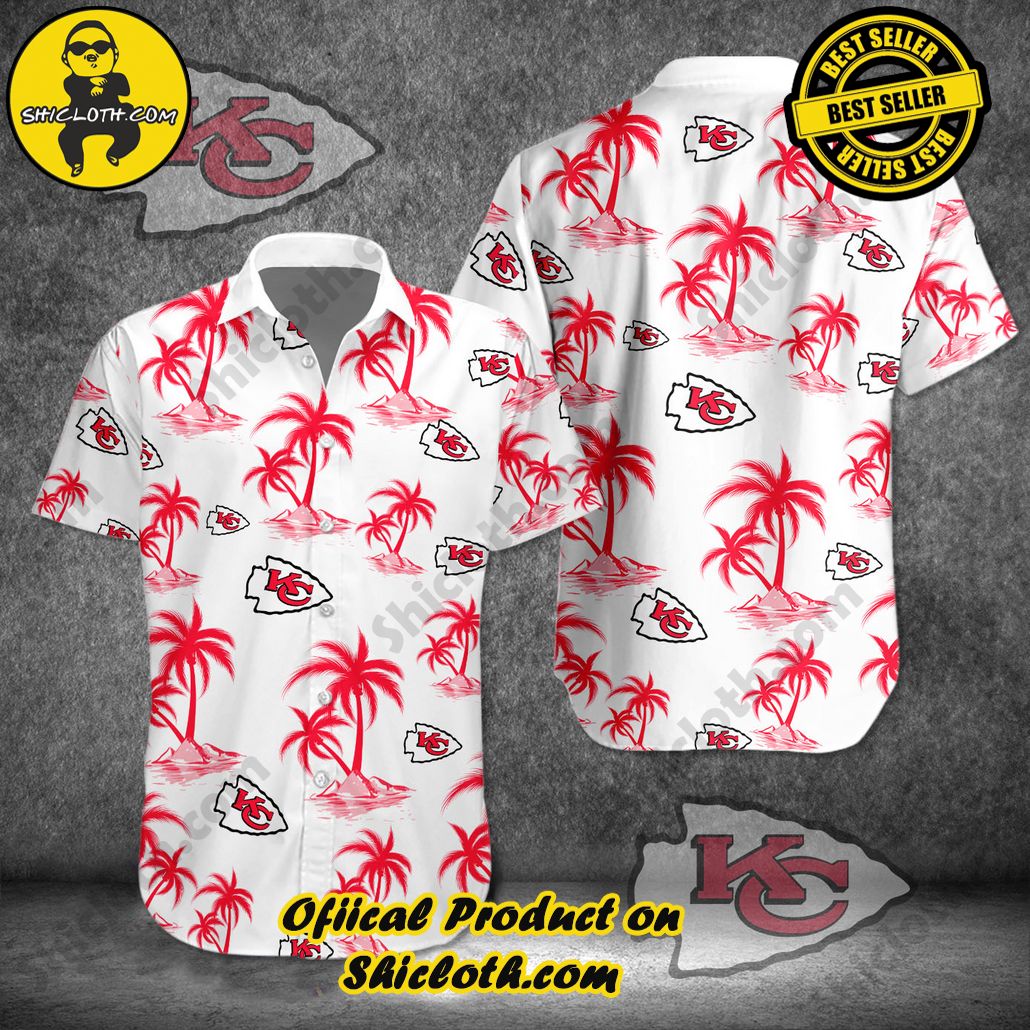 Stay Cool and Stylish: Shicloth's Tropical Button Shirt Collection 87 Tropical Kansas City Chiefs Button Shirt