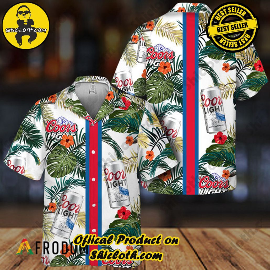 Shicloth's Island Chic: Unleash the Summer Spirit with Our Hawaiian Shirt and Shorts Ensemble 178 Tropical Summer Flowers Coors Light Hawaiian Shirt