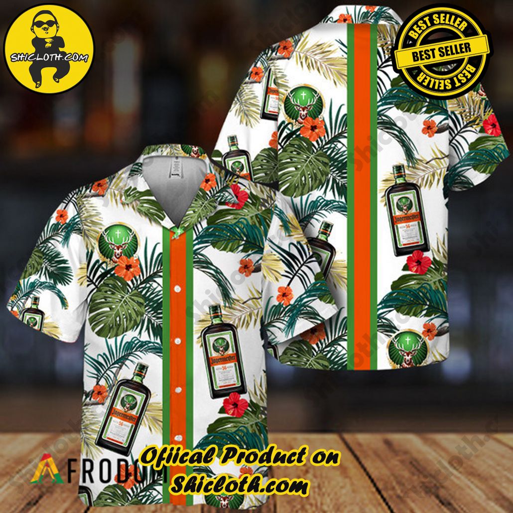 Shicloth's Island Chic: Unleash the Summer Spirit with Our Hawaiian Shirt and Shorts Ensemble 181 Tropical Summer Flowers Jagermeister Hawaiian Shirt