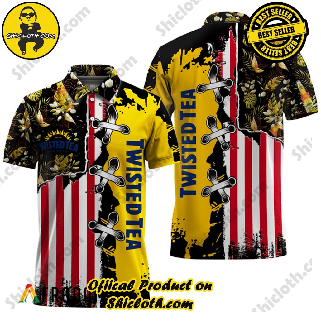 Shicloth's Island Chic: Unleash the Summer Spirit with Our Hawaiian Shirt and Shorts Ensemble 191 Twisted Tea Fourth Of July Hawaiian Polo Shirt