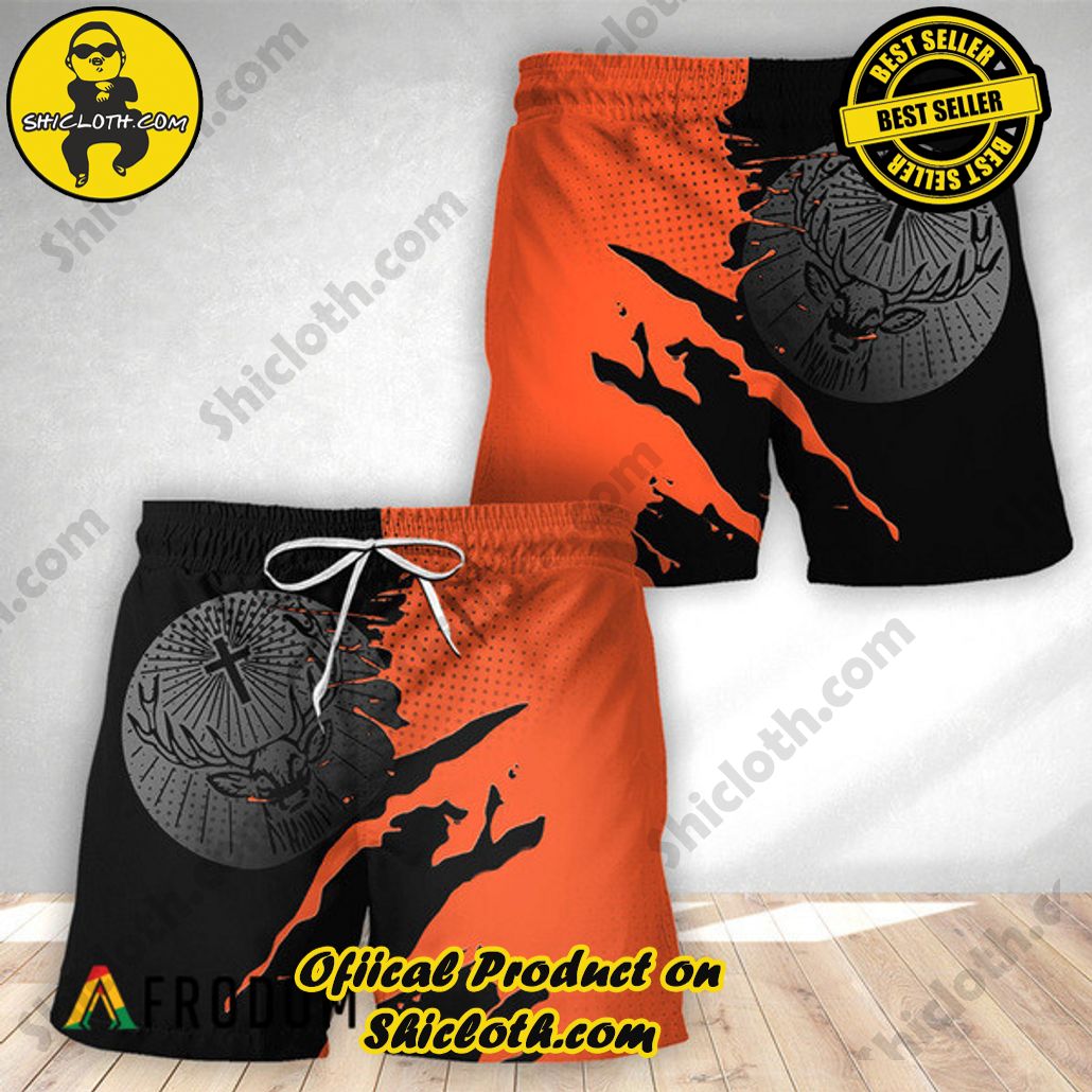 Shicloth's Island Chic: Unleash the Summer Spirit with Our Hawaiian Shirt and Shorts Ensemble 203 Unisex Esport Jagermeister Hawaiian Shorts