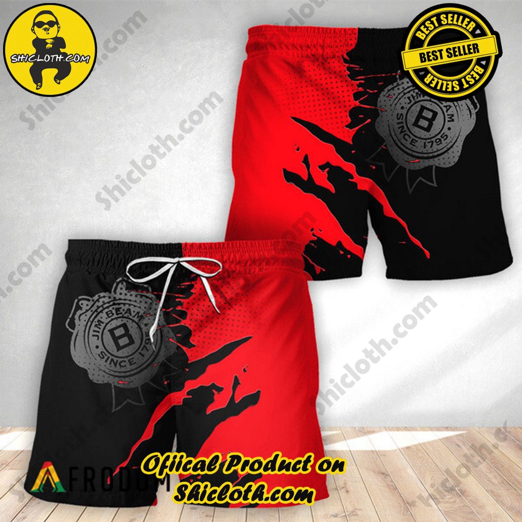 Shicloth's Island Chic: Unleash the Summer Spirit with Our Hawaiian Shirt and Shorts Ensemble 205 Unisex Esport Jim Beam Hawaiian Shorts