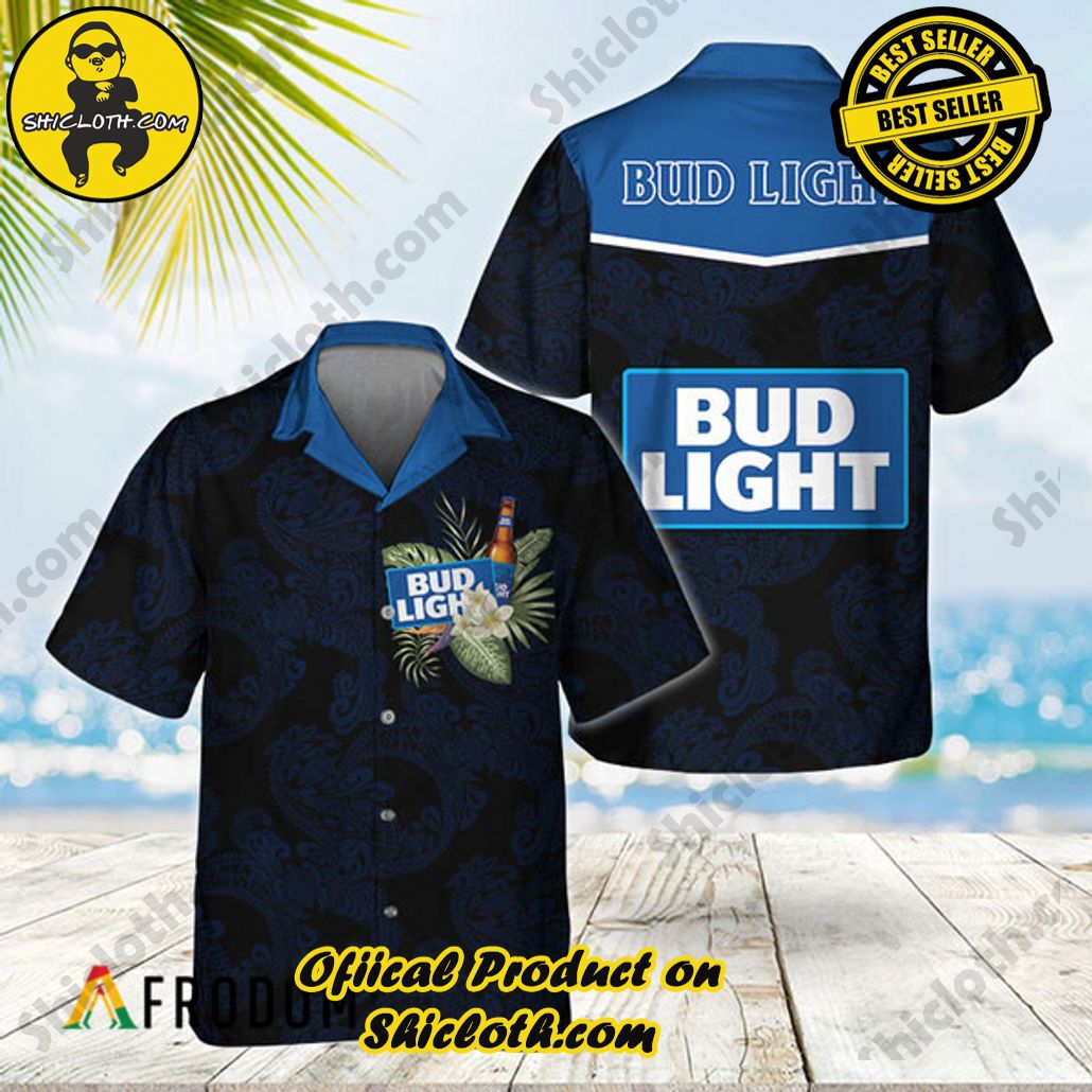 Shicloth's Island Chic: Unleash the Summer Spirit with Our Hawaiian Shirt and Shorts Ensemble 207 Unisex Polynesian Tribal Bud Light Hawaiian Shirt