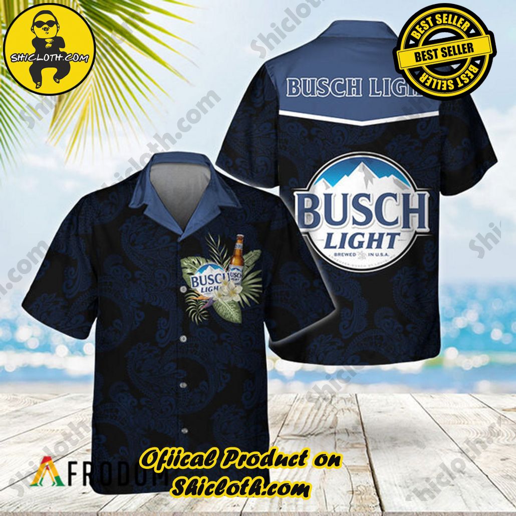 Shicloth's Island Chic: Unleash the Summer Spirit with Our Hawaiian Shirt and Shorts Ensemble 208 Unisex Polynesian Tribal Busch Light Hawaiian Shirt