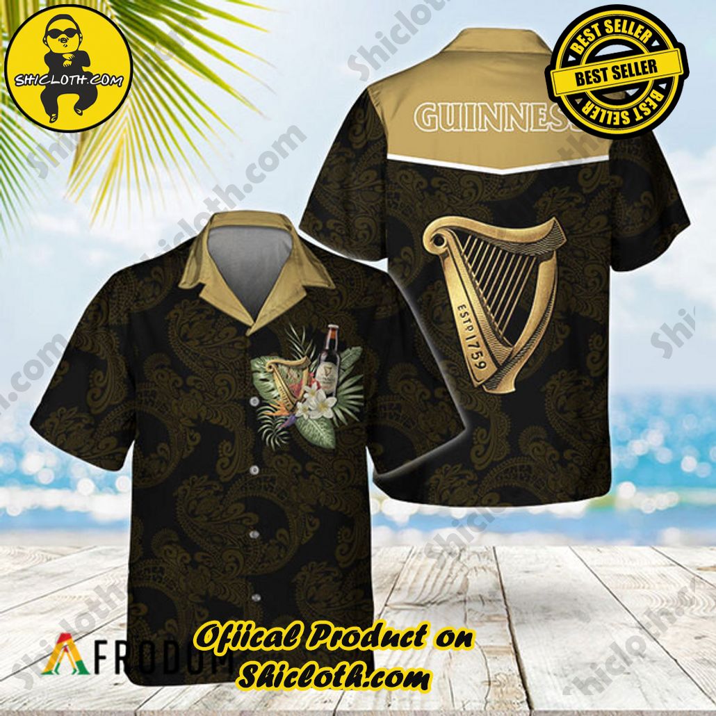 Shicloth's Island Chic: Unleash the Summer Spirit with Our Hawaiian Shirt and Shorts Ensemble 212 Unisex Polynesian Tribal Guinness Hawaiian Shirt
