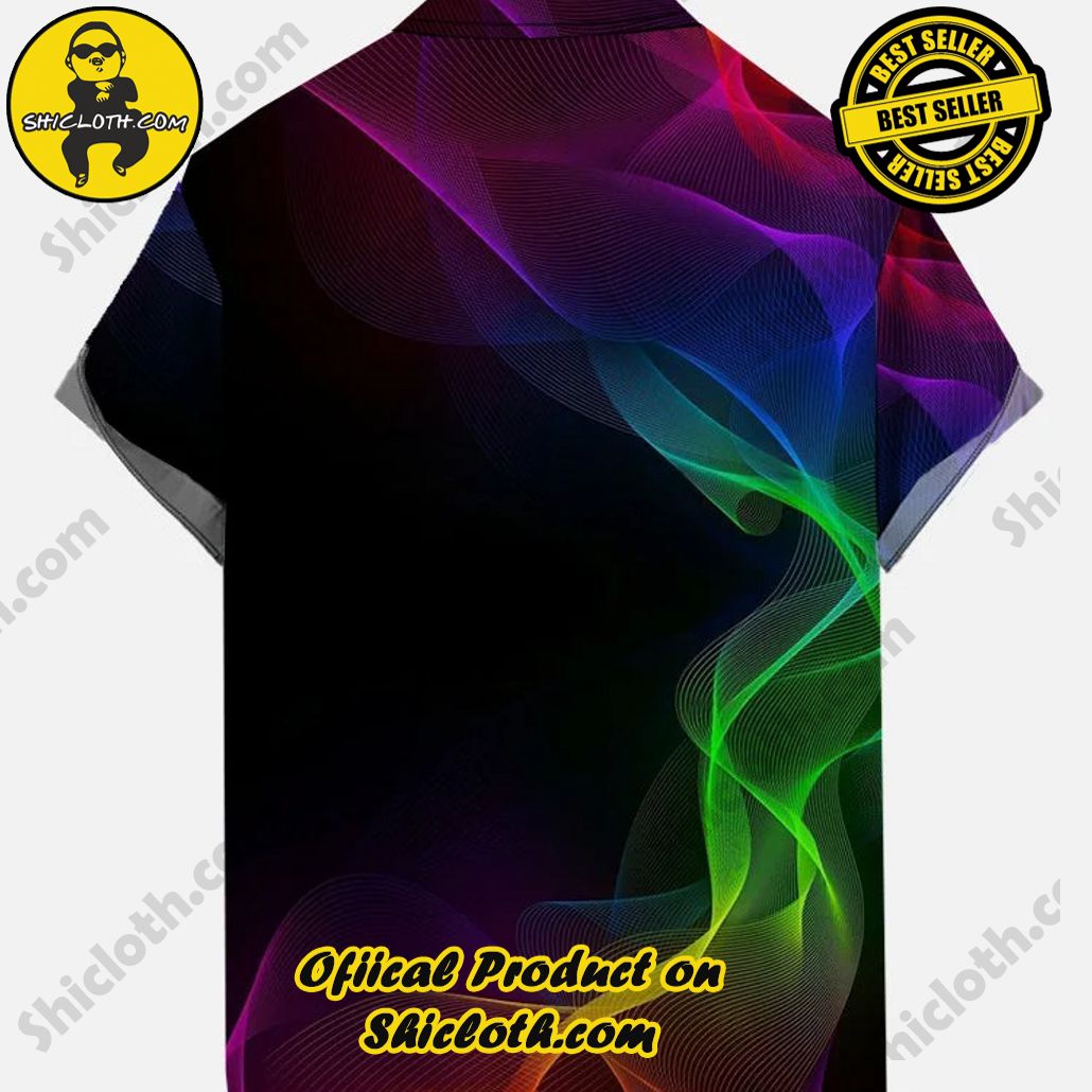 Vintage Bowling Rainbow Smoke Splash Graffiti Parrot Printing Short Sleeve Shirt 2 Vintage Bowling Rainbow Smoke Splash Graffiti Parrot Printing Short Sleeve Shirt - Image 2