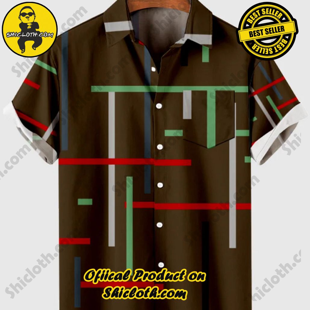 Sway into Summer Bliss with Shiclothshop's Tropical Elegance: The Hawaiian Shirt Collection 43 Vintage Breen Line Printed Men's Hawaiian Shirt And Short