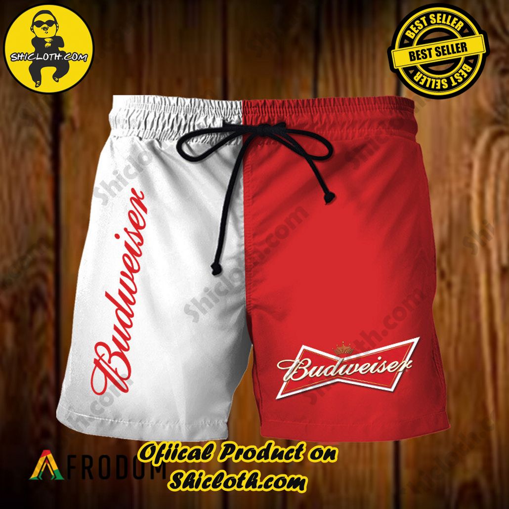 Shicloth's Island Chic: Unleash the Summer Spirit with Our Hawaiian Shirt and Shorts Ensemble 233 Vintage Budweiser Hawaiian Shorts