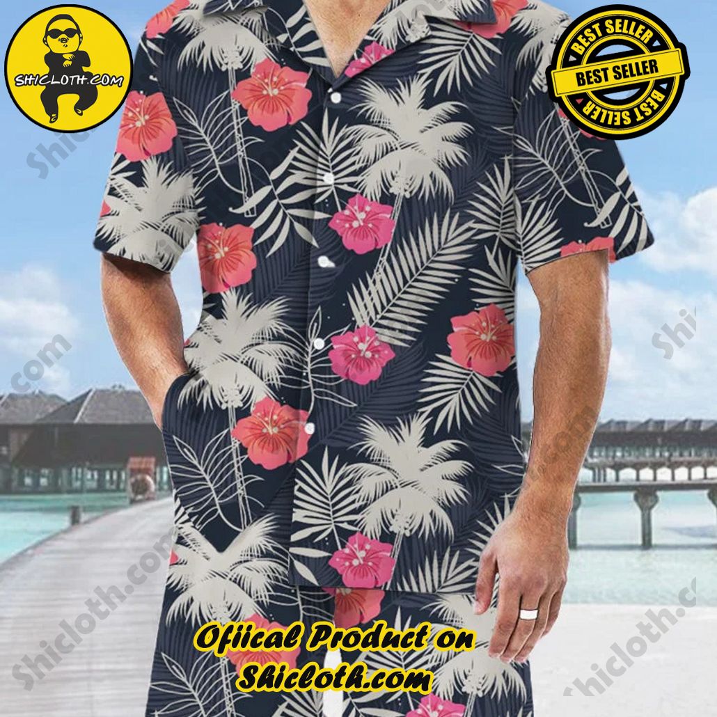 Bare the Breeze: Shiclothshop's Short Sleeve Shirts Unveiled 172 Vintage Casual Floral Hawaiian Vacation Cuban Collar Short Sleeve Shirt Set