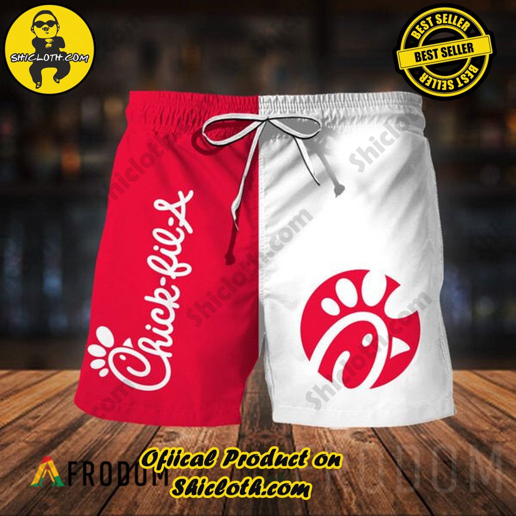 Shicloth's Island Chic: Unleash the Summer Spirit with Our Hawaiian Shirt and Shorts Ensemble 237 Vintage Chick-fil-A Hawaiian Shorts