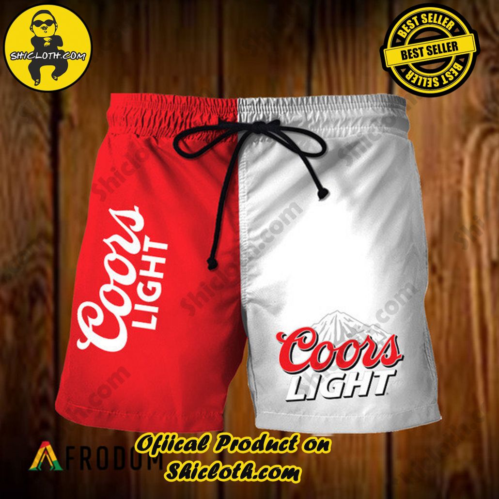 Shicloth's Island Chic: Unleash the Summer Spirit with Our Hawaiian Shirt and Shorts Ensemble 238 Vintage Coors Light Hawaiian Shorts
