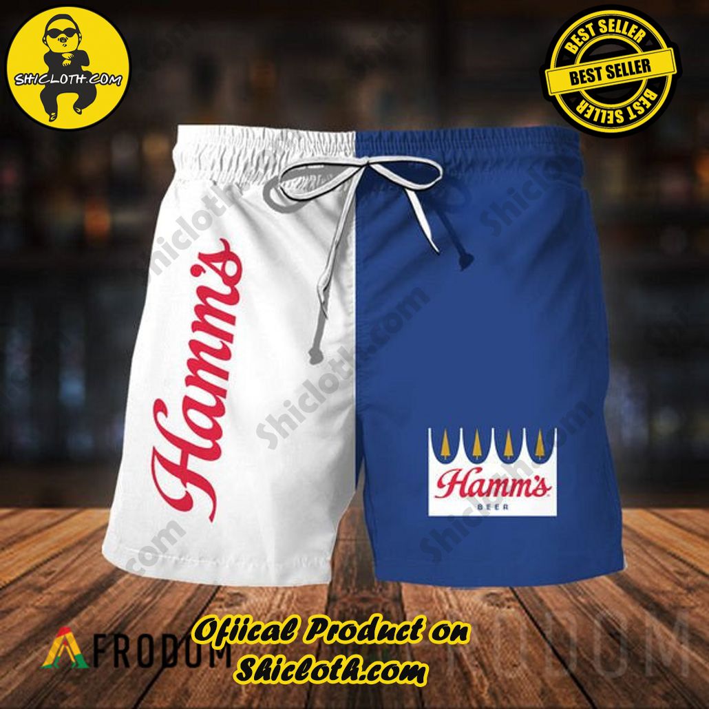 Shicloth's Island Chic: Unleash the Summer Spirit with Our Hawaiian Shirt and Shorts Ensemble 246 Vintage Hamm's Beer Hawaiian Shorts