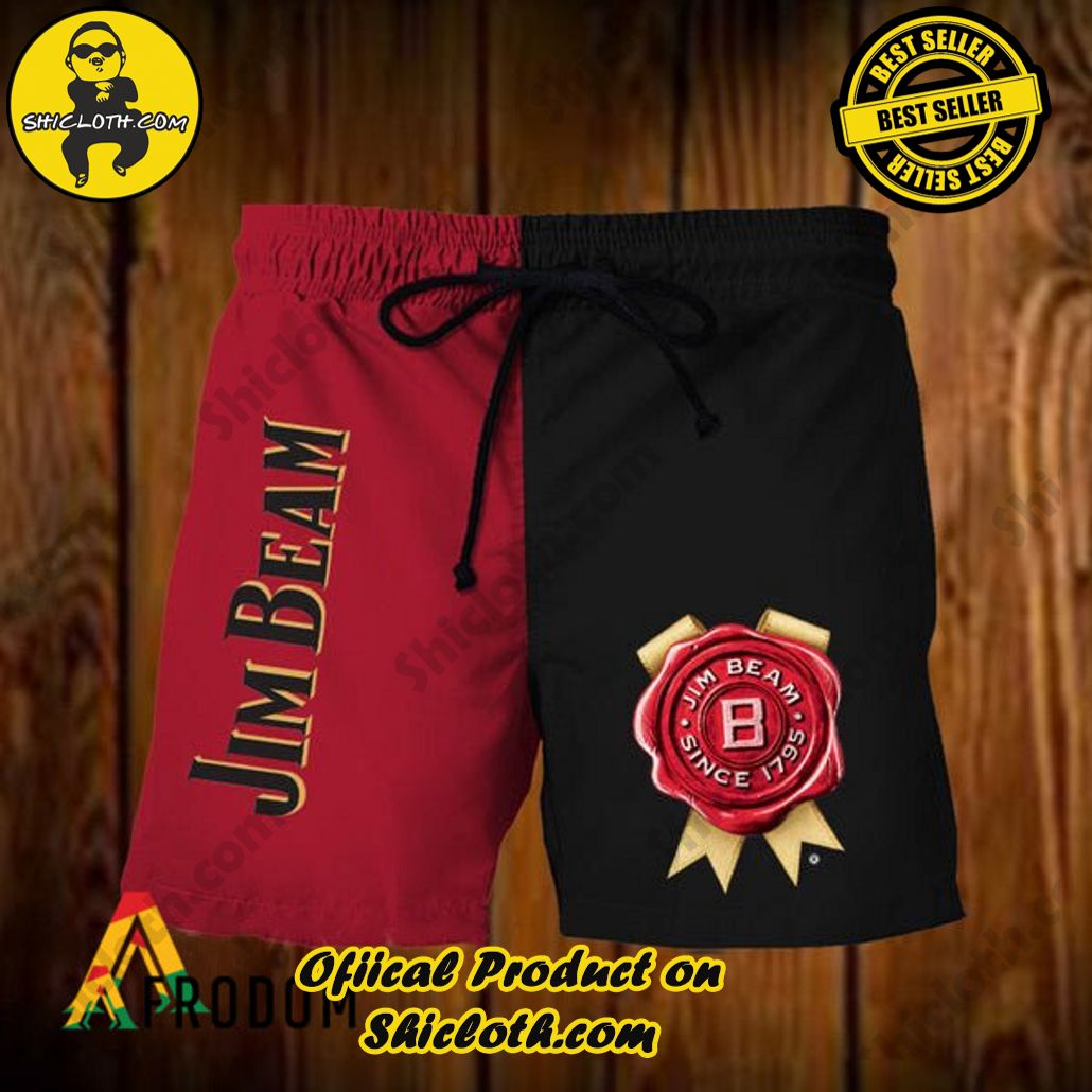 Shicloth's Island Chic: Unleash the Summer Spirit with Our Hawaiian Shirt and Shorts Ensemble 249 Vintage Jim Beam Hawaiian Shorts