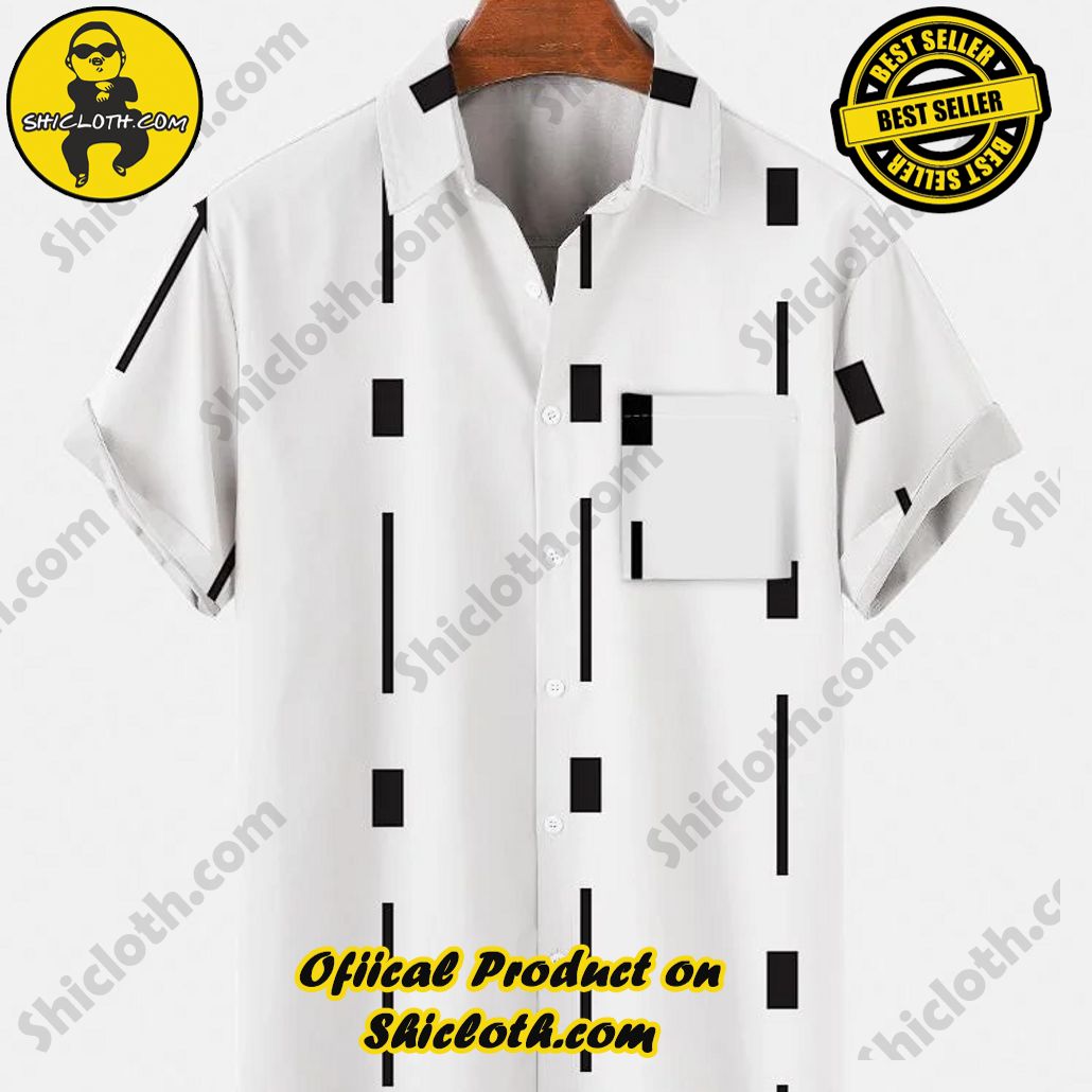 Shicloth's Tropical Elegance: Embrace Summer Vibes with Our Hawaiian Shirt and Shorts Set 92 Vintage Men's Color White Plain Roll Up Short Sleeve Shirt