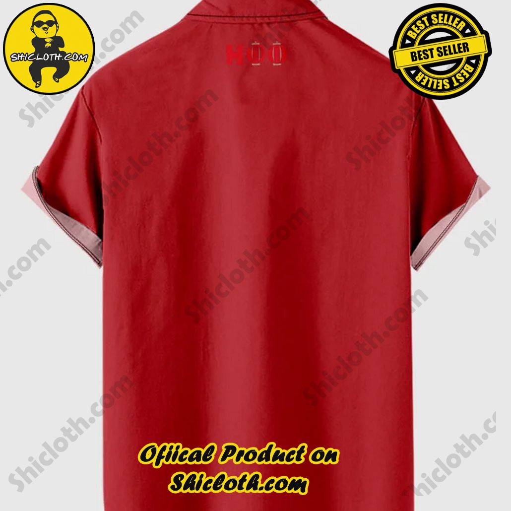 Vintage MistyRose & Red Stitching Geometrical Element Printing Men's Short Sleeve Shirt 2 Vintage MistyRose & Red Stitching Geometrical Element Printing Men's Short Sleeve Shirt - Image 2