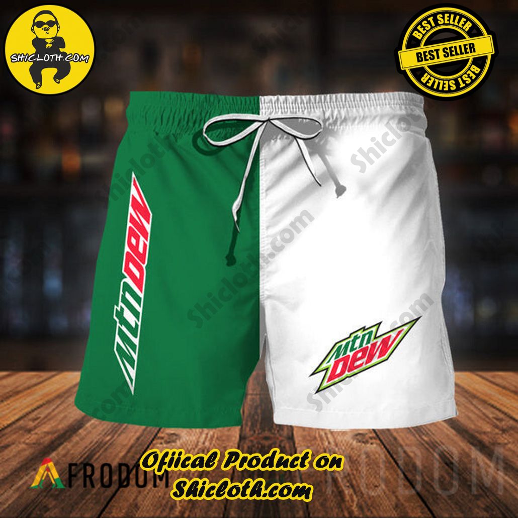 Shicloth's Island Chic: Unleash the Summer Spirit with Our Hawaiian Shirt and Shorts Ensemble 257 Vintage Mountain Dew Hawaiian Shorts