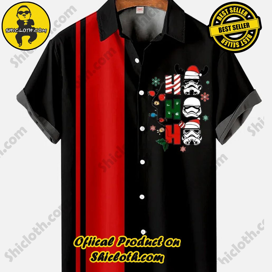 Bare the Breeze: Shiclothshop's Short Sleeve Shirts Unveiled 192 Vintage Red And Black Stitching Merry Christmas Space Samurai Characters Printing Short Sleeve Shirt