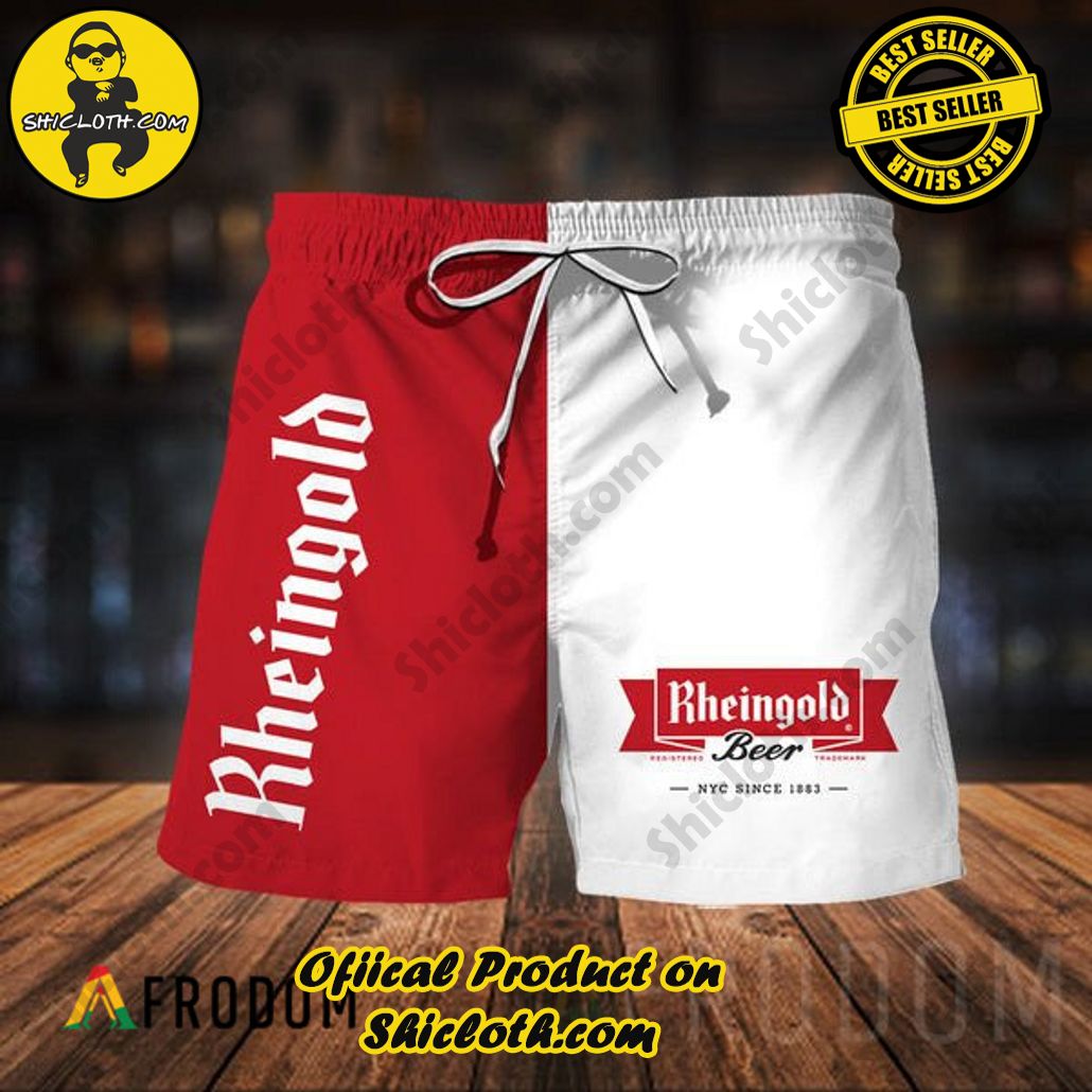 Shicloth's Island Chic: Unleash the Summer Spirit with Our Hawaiian Shirt and Shorts Ensemble 262 Vintage Rheingold Beer Hawaiian Shorts