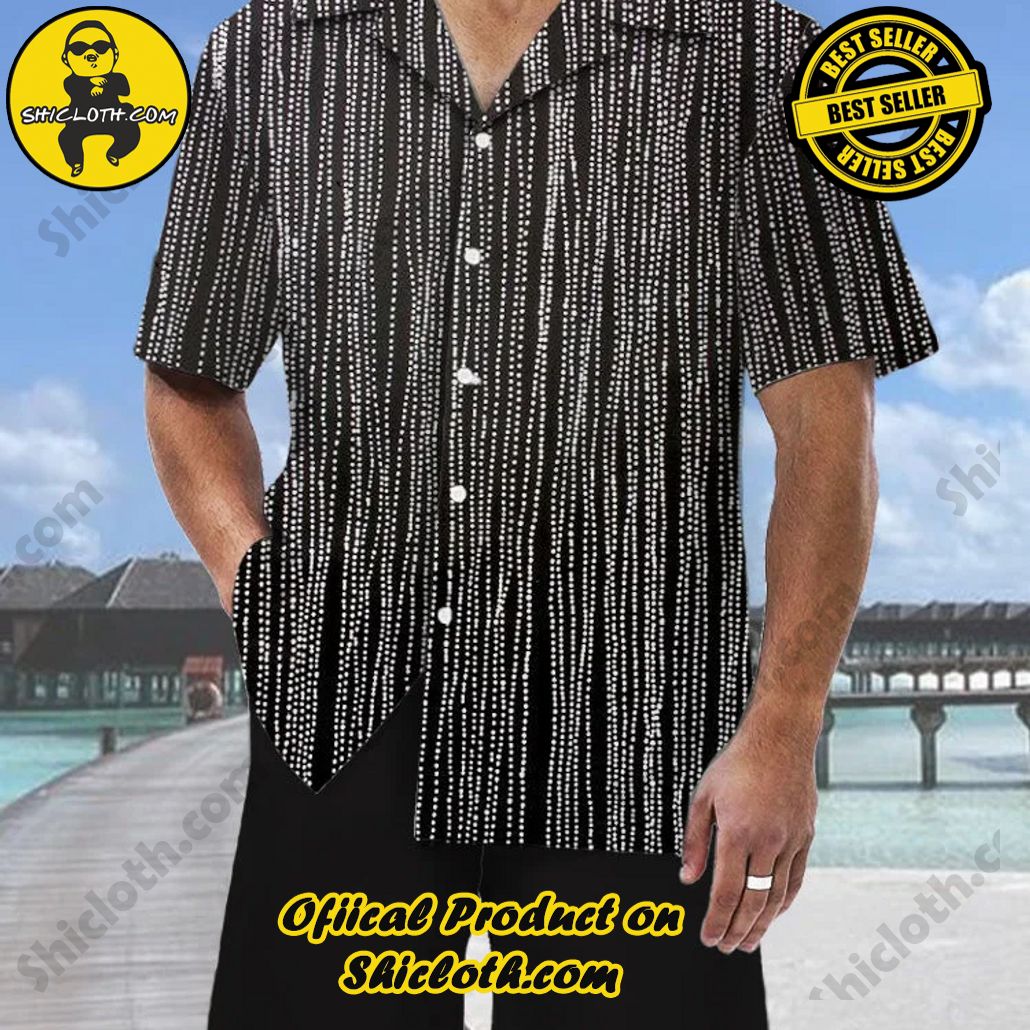 Bare the Breeze: Shiclothshop's Short Sleeve Shirts Unveiled 194 Vintage Silver Stripe In Black Printing Summer Hawaiian Cuban Collar Short Sleeve Shirt Set