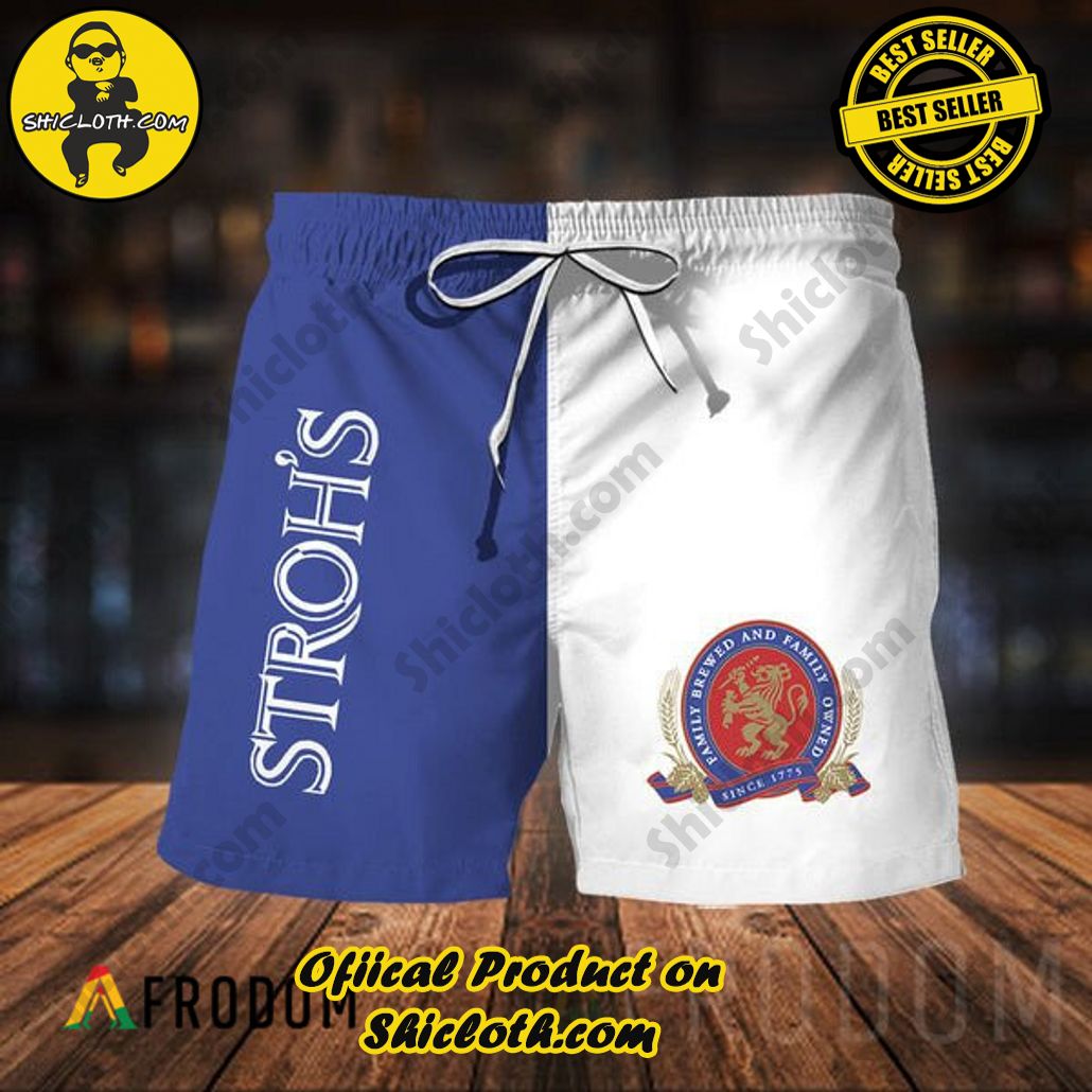 Shicloth's Island Chic: Unleash the Summer Spirit with Our Hawaiian Shirt and Shorts Ensemble 267 Vintage Stroh's Beer Hawaiian Shorts
