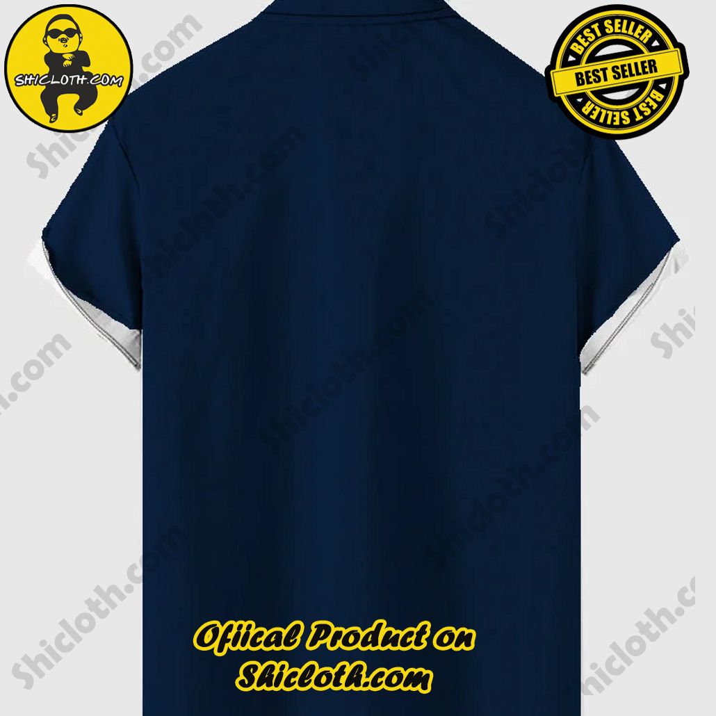 Vintage Style Navy and Chinese Traditional Mythology Dragon Printing Men's Short Sleeve Shirt 2 Vintage Style Navy and Chinese Traditional Mythology Dragon Printing Men's Short Sleeve Shirt - Image 2