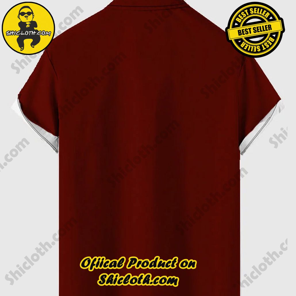 Vintage Style Red and Chinese Traditional Mythology Dragon Printing Men's Short Sleeve Shirt 2 Vintage Style Red and Chinese Traditional Mythology Dragon Printing Men's Short Sleeve Shirt - Image 2