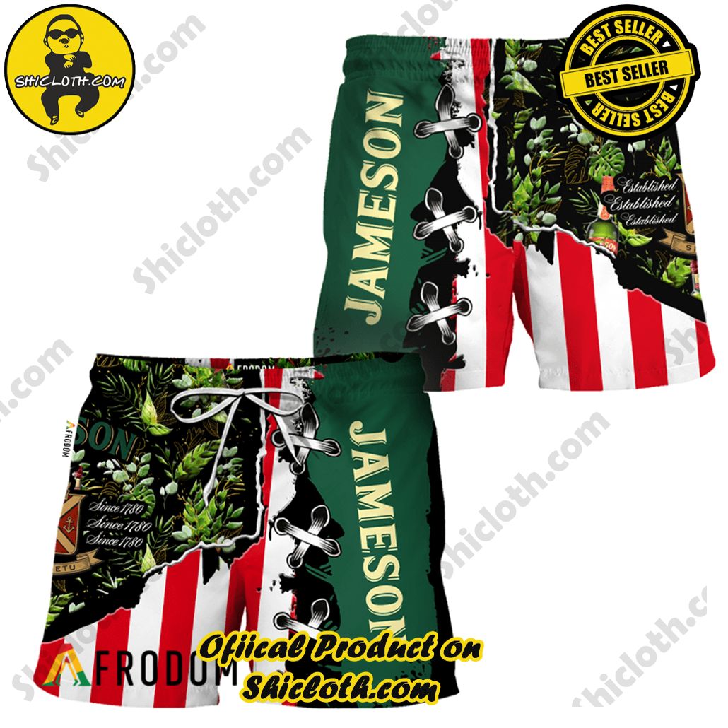 Shicloth's Island Chic: Unleash the Summer Spirit with Our Hawaiian Shirt and Shorts Ensemble 281 Vintage Tropical Flower Jameson Hawaiian Shorts