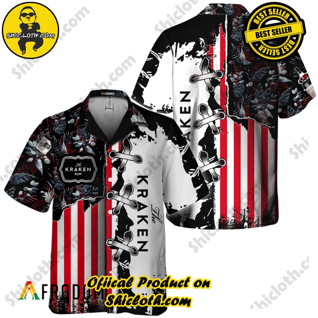Shicloth's Island Chic: Unleash the Summer Spirit with Our Hawaiian Shirt and Shorts Ensemble 285 Vintage Tropical Flower Kraken Rum Hawaiian Shirt