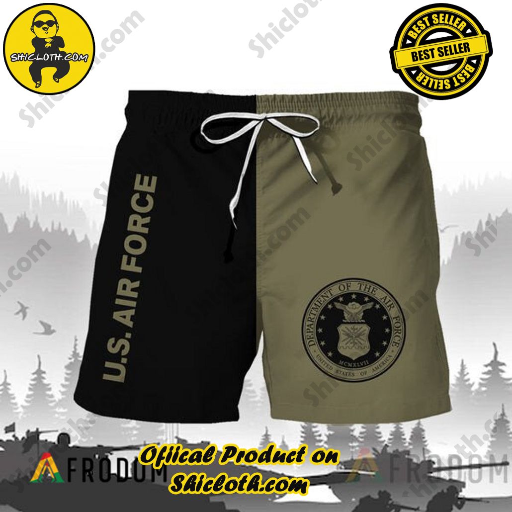 Shicloth's Island Chic: Unleash the Summer Spirit with Our Hawaiian Shirt and Shorts Ensemble 293 Vintage US Air Force Hawaiian Shorts