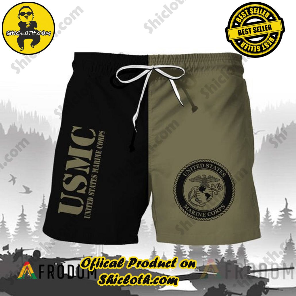 Shicloth's Island Chic: Unleash the Summer Spirit with Our Hawaiian Shirt and Shorts Ensemble 294 Vintage US Marine Corps Hawaiian Shorts