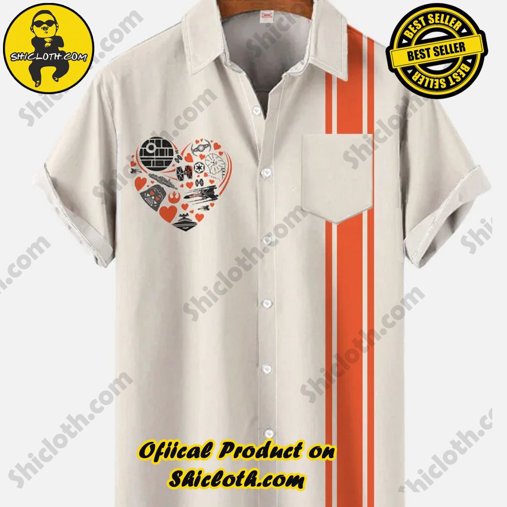 Bare the Breeze: Shiclothshop's Short Sleeve Shirts Unveiled 100 Vintage Wheat And Orange Striped ValentineS Day Space Wars Elements Heart Printing Breast Pocket Short Sleeve Shirt