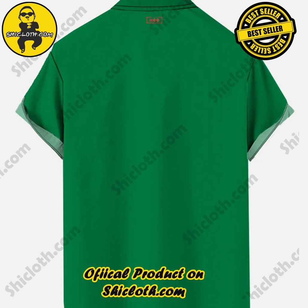Vintage White And Green Stitching Valentine’S Day Sci-Fi Interstellar Travel Spaceship Printing Breast Pocket Short Sleeve Shirt Vintage White And Green Stitching Valentine’S Day Sci-Fi Interstellar Travel Spaceship Printing Breast Pocket Short Sleeve Shirt