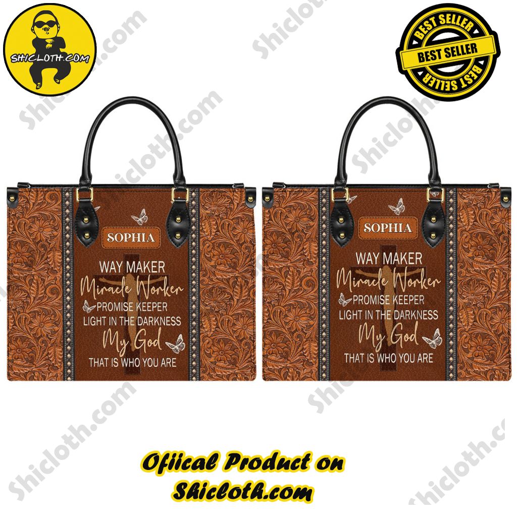 Way Maker Miracle Worker Promise Keeper Customized Leather Handbag Way Maker Miracle Worker Promise Keeper Customized Leather Handbag