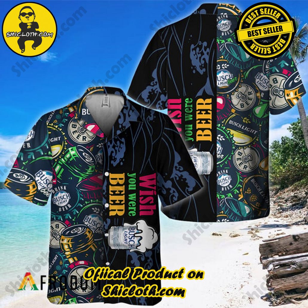 Experience Paradise: Shicloth's Tropical Flower Hawaiian Shorts 90 Wish You Were Beer Busch Light Hawaiian Shirt