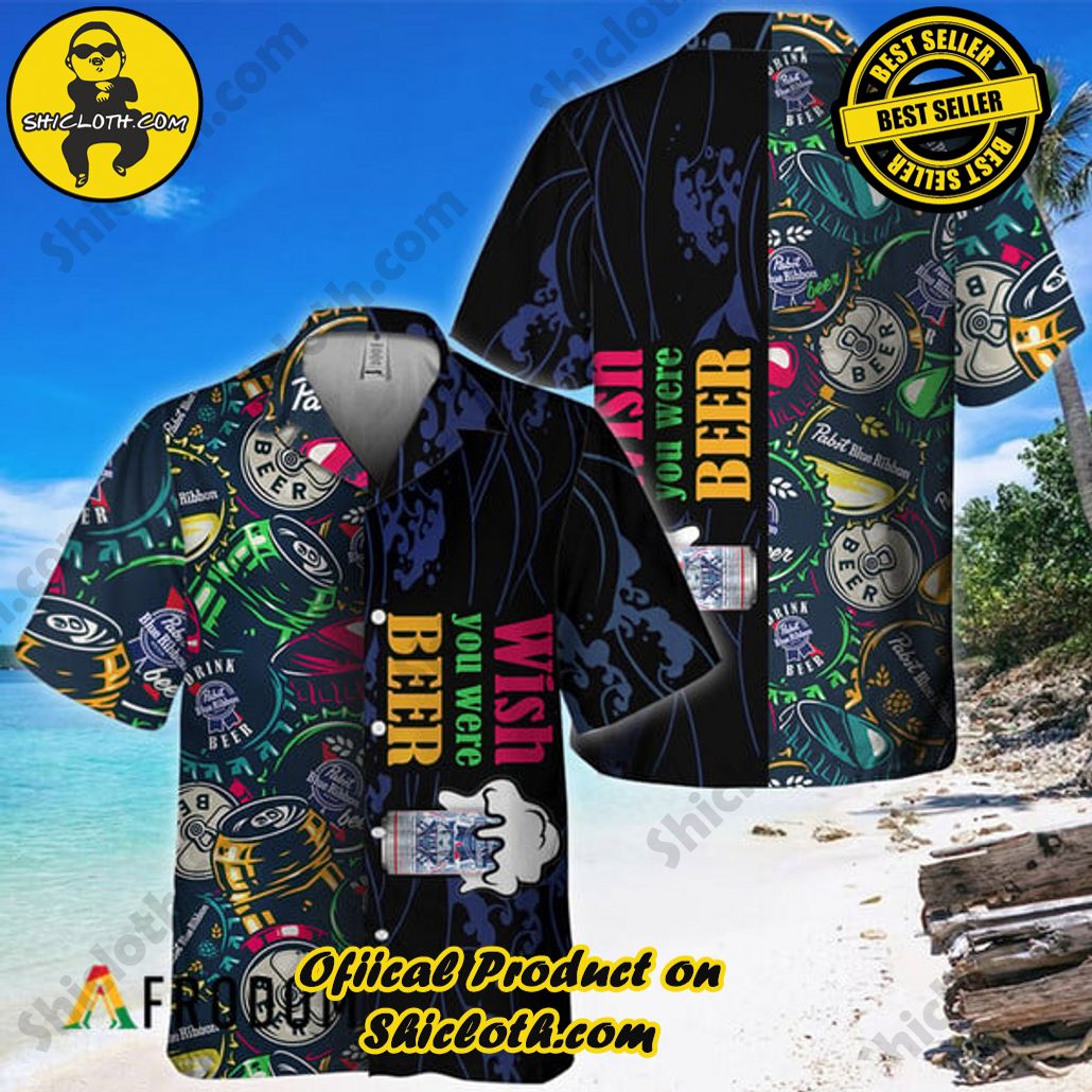 Experience Paradise: Shicloth's Tropical Flower Hawaiian Shorts 99 Wish You Were Beer Pabst Blue Ribbon Hawaiian Shirt