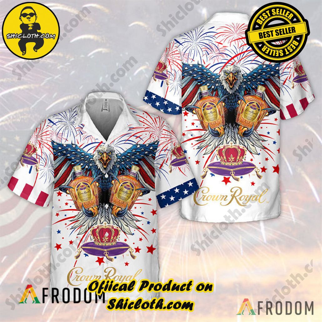Explore Paradise: Introducing Shicloth's Hawaiian Shirt and Shorts Set 3 Aloha Fireworks Independence Day Crown Royal Hawaiian Shirt