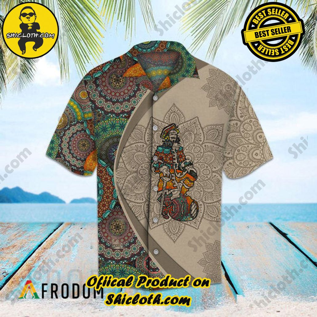Explore Paradise: Introducing Shicloth's Hawaiian Shirt and Shorts Set 4 Aloha Mandala Captain Morgan Hawaii Shirt