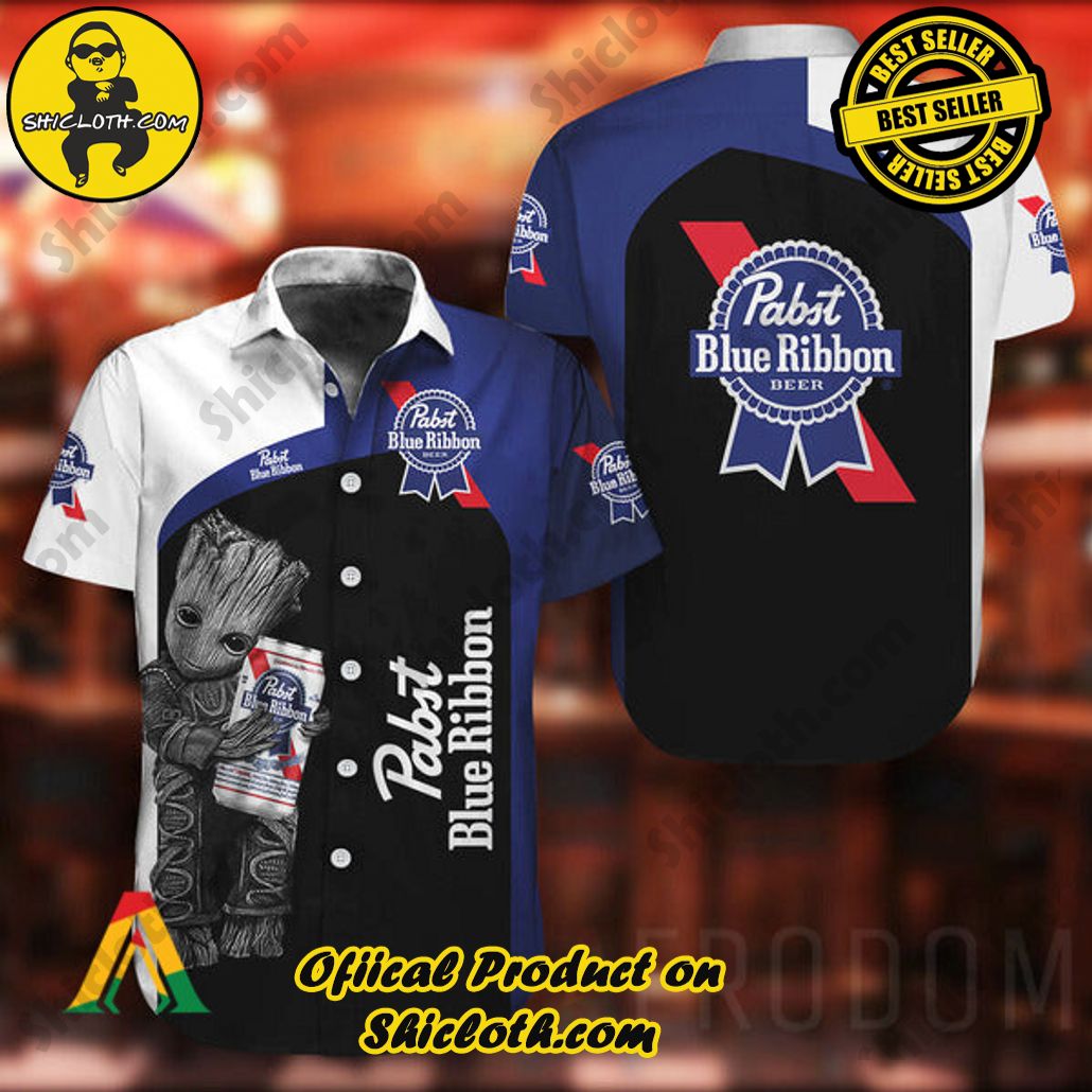 Explore Paradise: Introducing Shicloth's Hawaiian Shirt and Shorts Set 8 Baby Groot Pabst Blue Ribbon Button Shirt