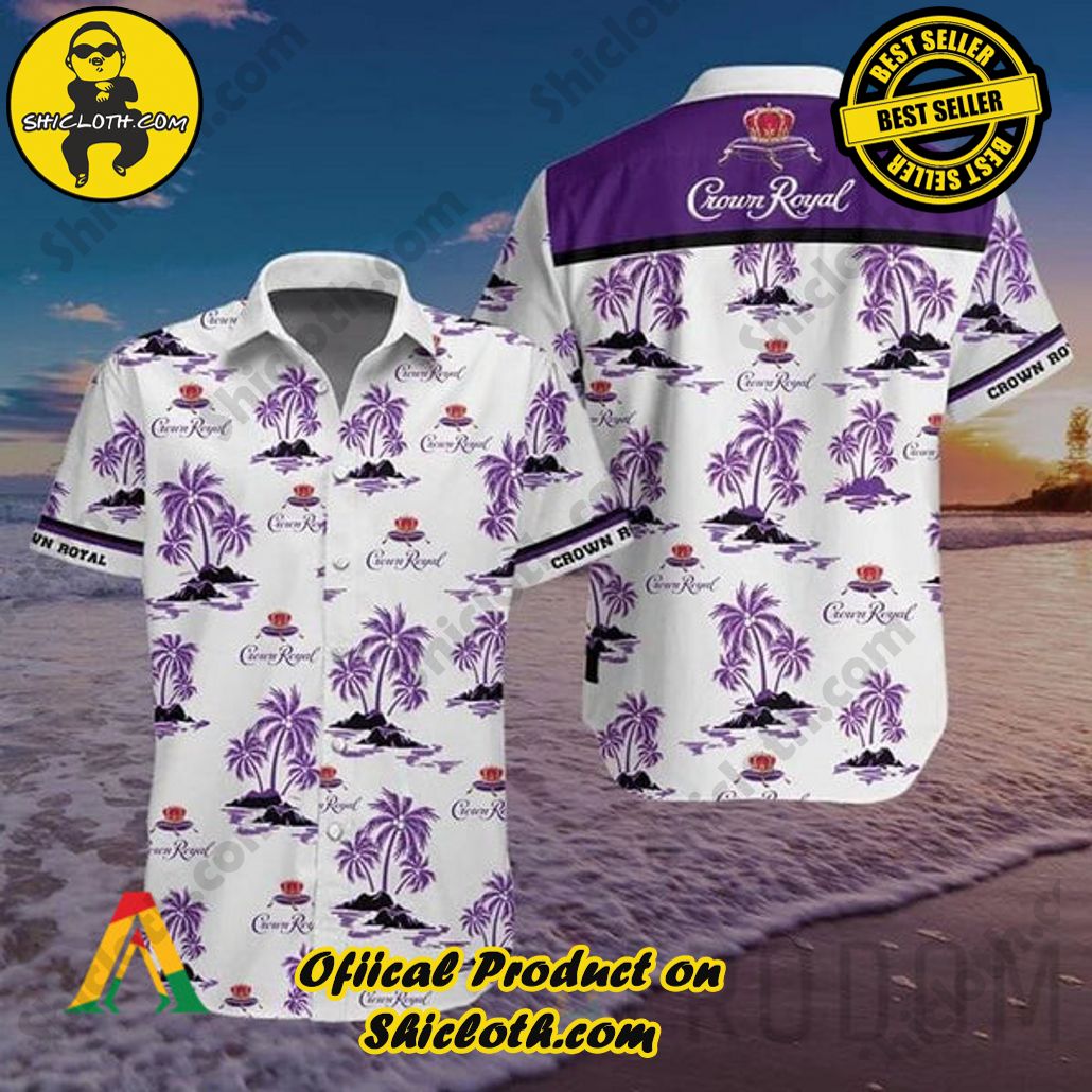 Tropical Vibes Meet Classic Elegance: Explore Shicloth's Button and Hawaiian Shirt Collection 8 Boho Tropical Palm Crown Royal Button Shirt