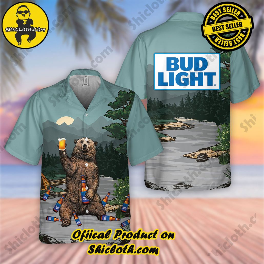 Tropical Vibes Meet Classic Elegance: Explore Shicloth's Button and Hawaiian Shirt Collection 9 Bud Light Bear Hawaiian Shirt