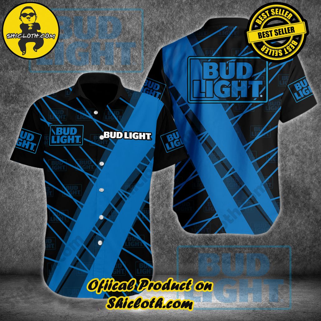 Explore Paradise: Introducing Shicloth's Hawaiian Shirt and Shorts Set 13 Bud Light Button Shirt Version 1