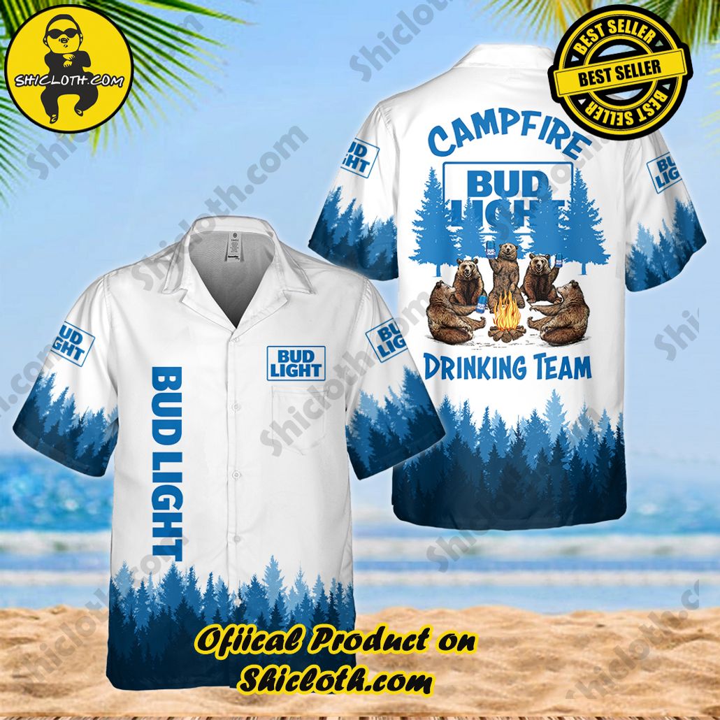 Tropical Vibes: Introducing Shicloth's Hawaiian Shirt 3 Bud Light Camping Hawaiian Shirt