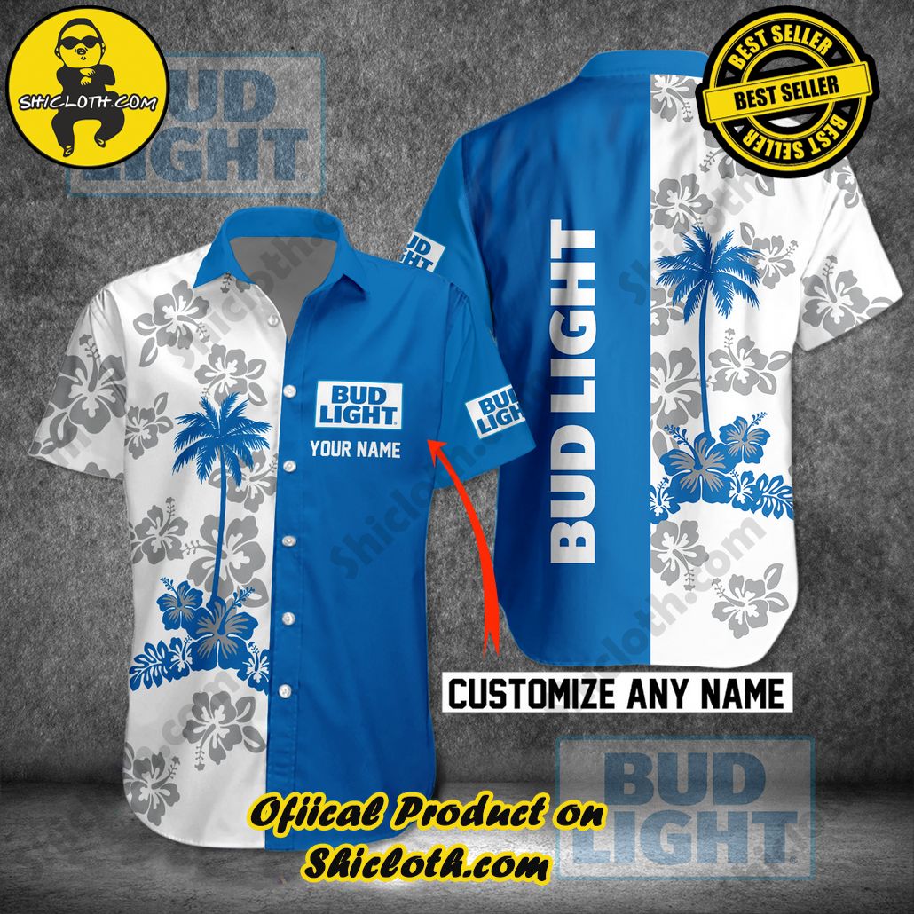 Get Summer Ready: Discover Shicloth's Hawaiian Shirt and Shorts Set Collection 5 Bud Light Custom Name Hawaiian Shirt