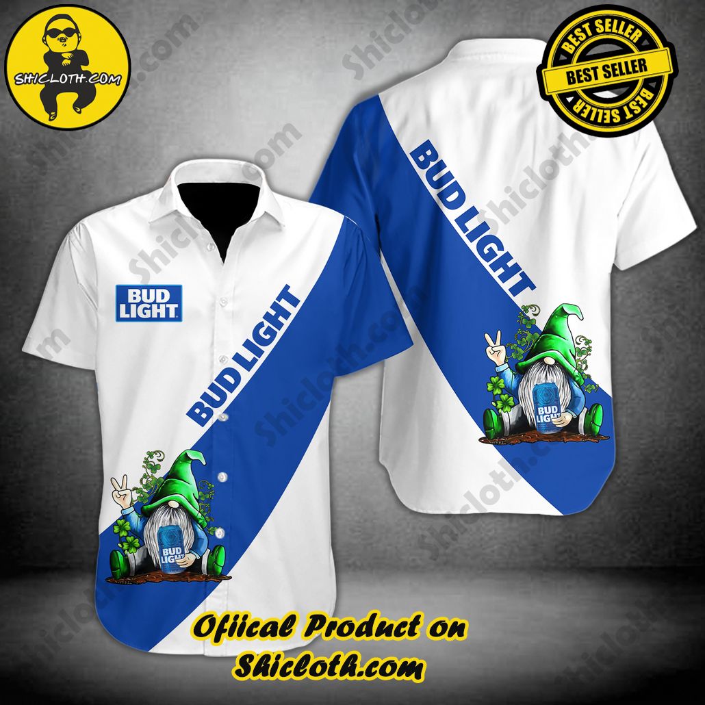 Discover Island Elegance: Shiclothshop's Style Summer Hawaiian Shirt 6 Bud Light Gnome Button Shirt