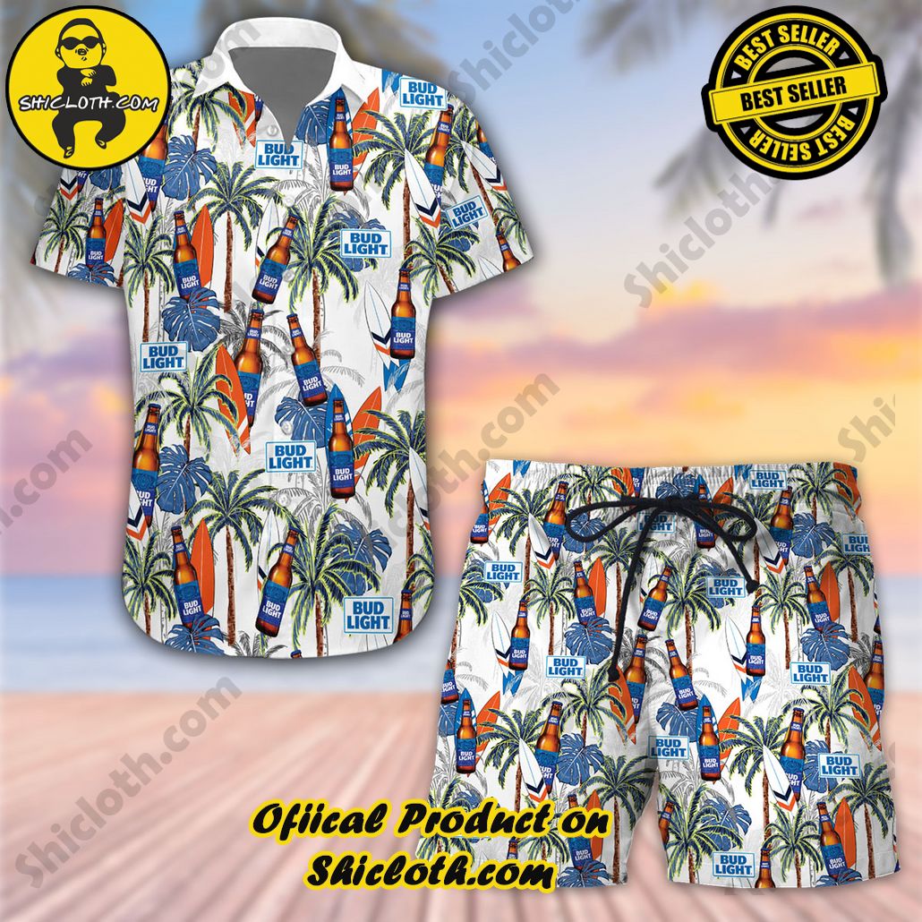 Hot Trending Explore Paradise: Introducing Shicloth's Hawaiian Shirt and Shorts Set 4 Bud Light Hawaiian Shirt and Shorts Set