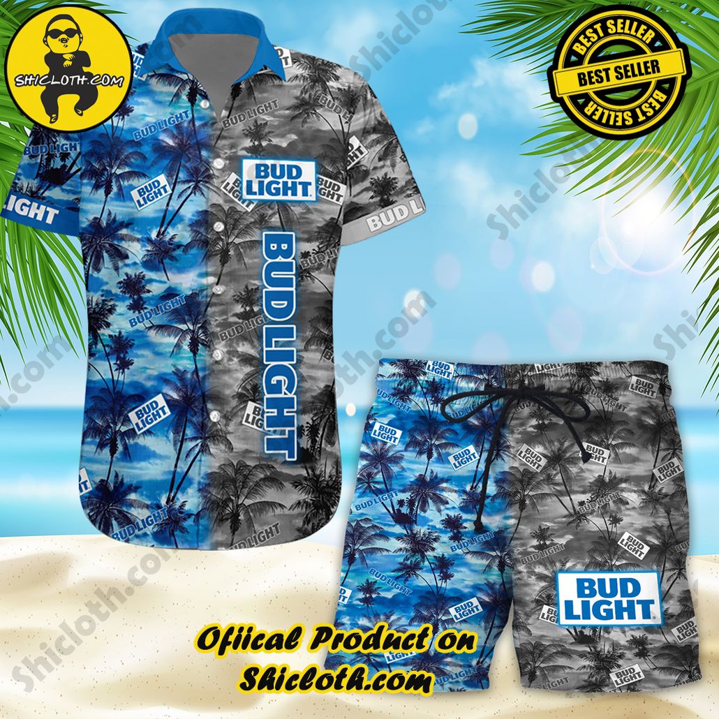 Get Summer Ready: Discover Shicloth's Hawaiian Shirt and Shorts Set Collection 6 Bud Light Hawaiian Shirt and Shorts Set