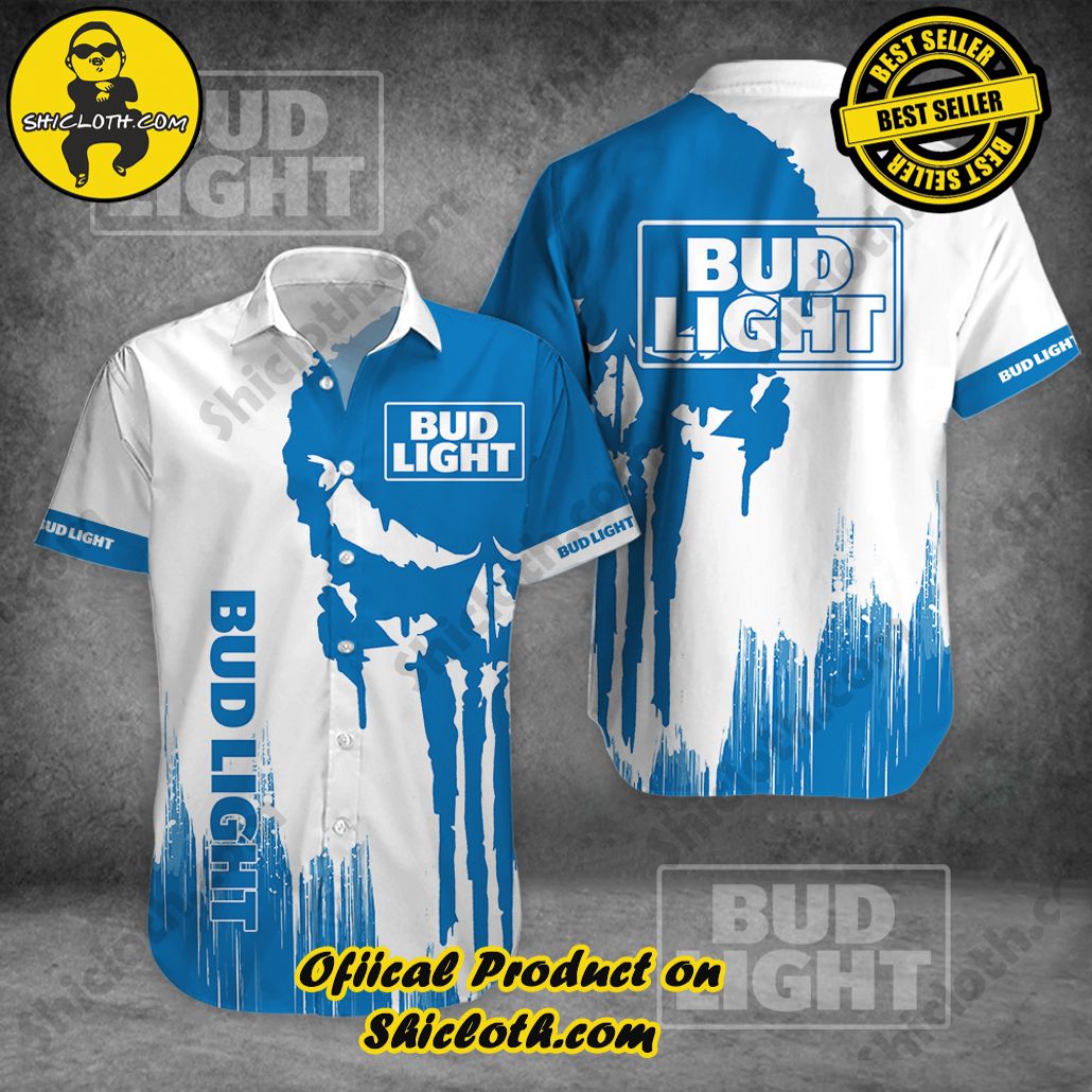 Hot Trending Explore Paradise: Introducing Shicloth's Hawaiian Shirt and Shorts Set 5 Bud Light Skull Button Shirt